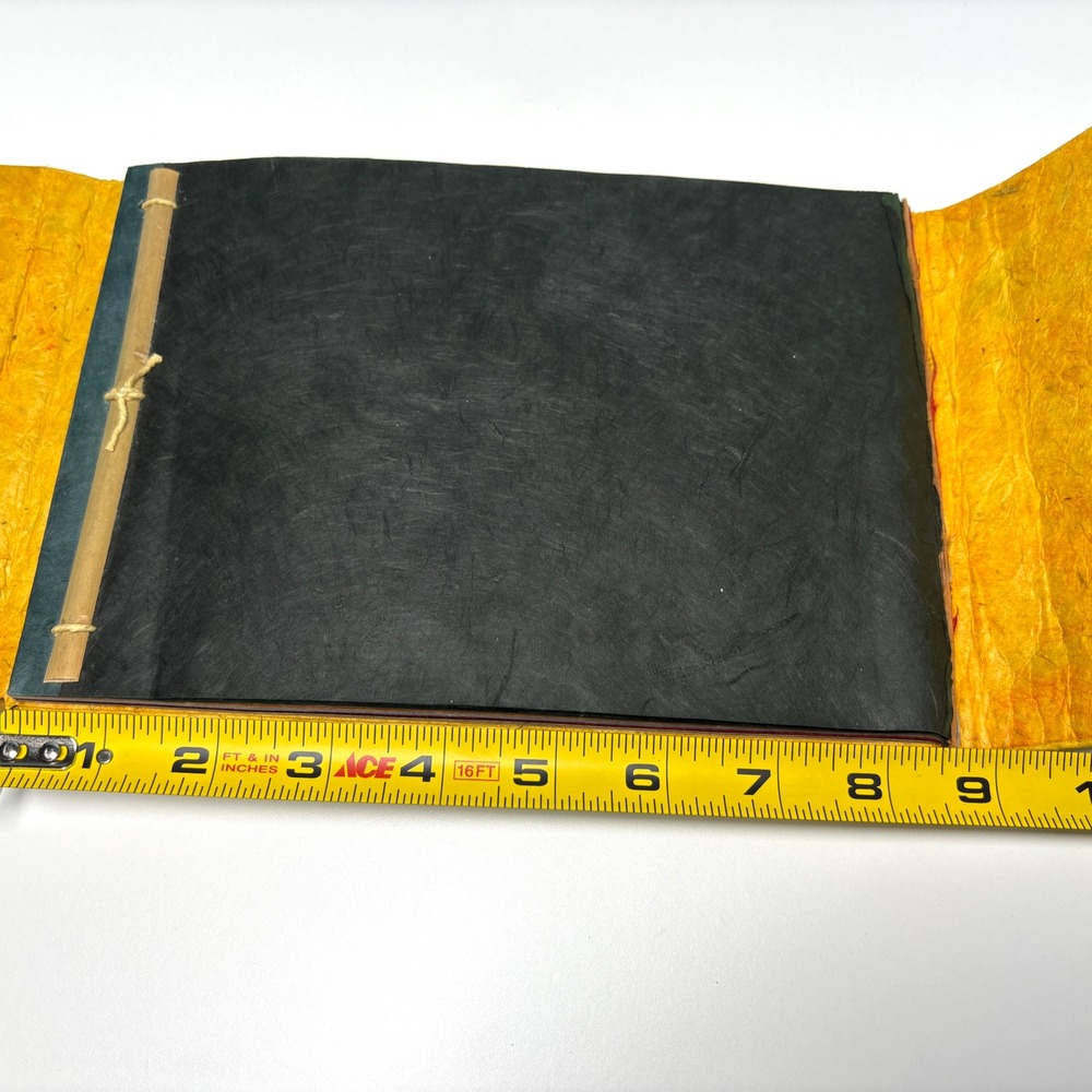 Handmade Journal 8.5"x6.5" recycled junk journal Paper Bamboo bound rustic Eco - Picture 8 of 9